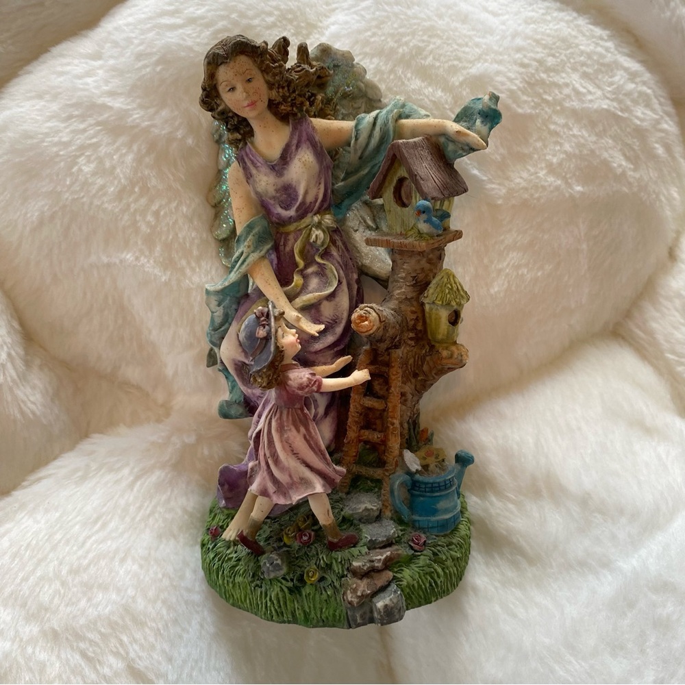 Vintage Jesus Loves the Little Children Fairy Angel Music Playing Figurine